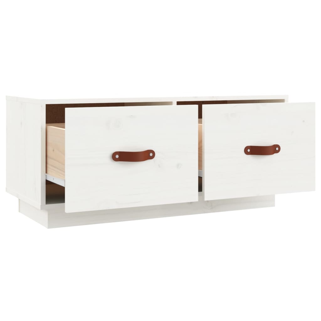 TV-Møbel Hvit TV-benk 80x34x35 cm heltre furu