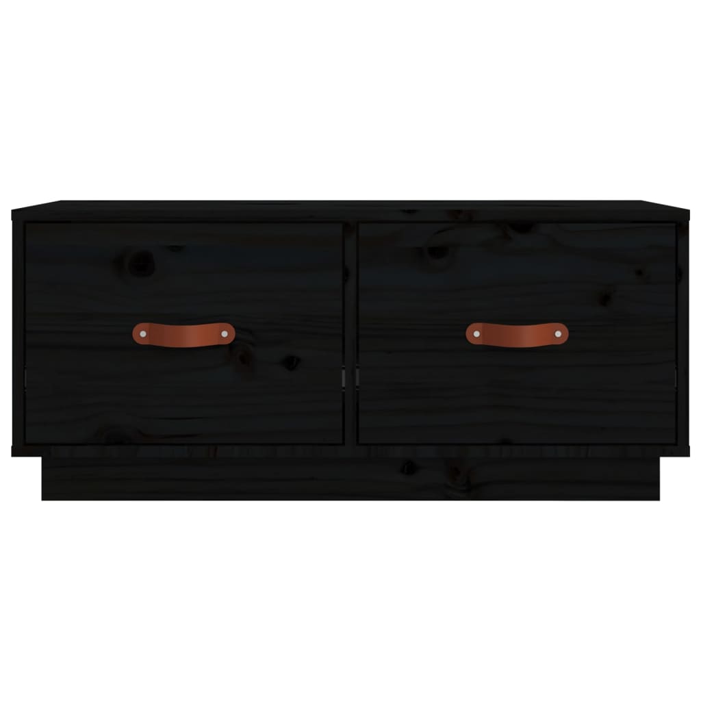 TV-Møbel Svart TV-benk 80x34x35 cm heltre furu
