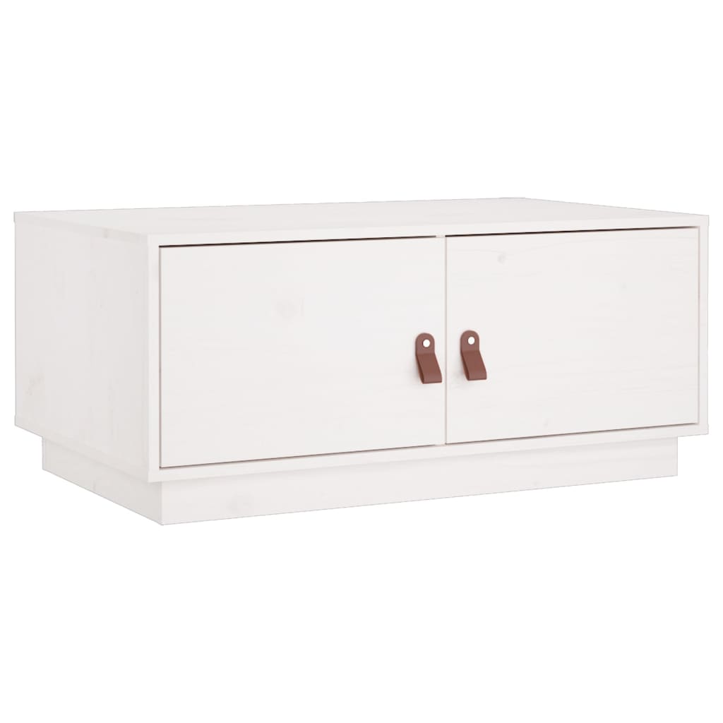 Salongbord Sofabord Hvit 80x50x35 cm heltre furu
