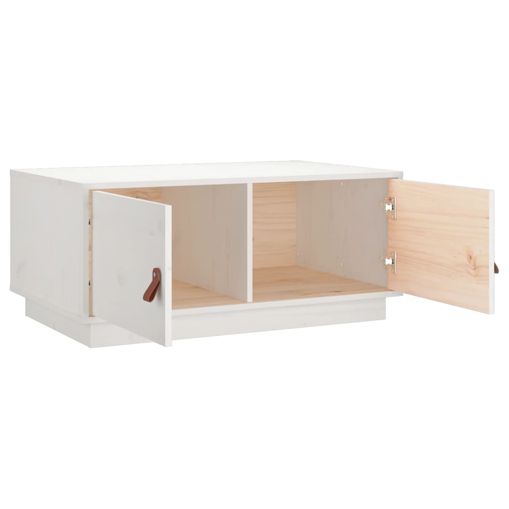 Salongbord Sofabord Hvit 80x50x35 cm heltre furu