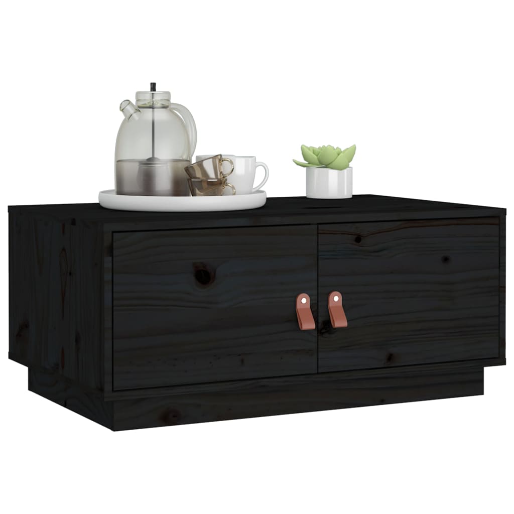 Salongbord Sofabord Svart 80x50x35 cm heltre furu
