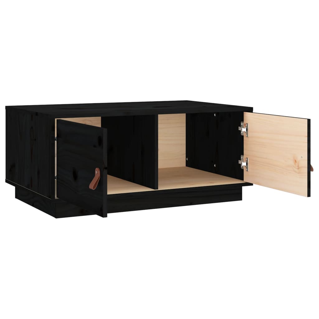Salongbord Sofabord Svart 80x50x35 cm heltre furu