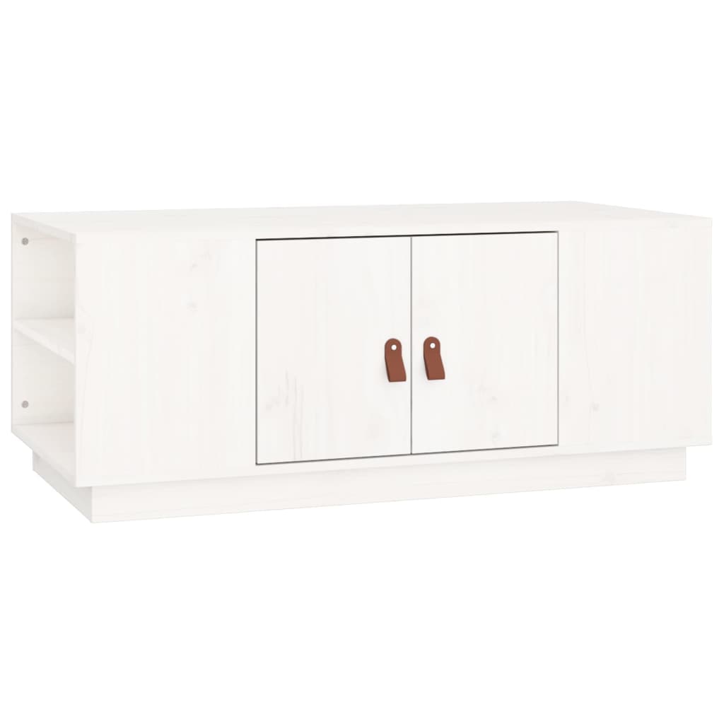 Salongbord Sofabord Hvit 100x50x41 cm heltre furu