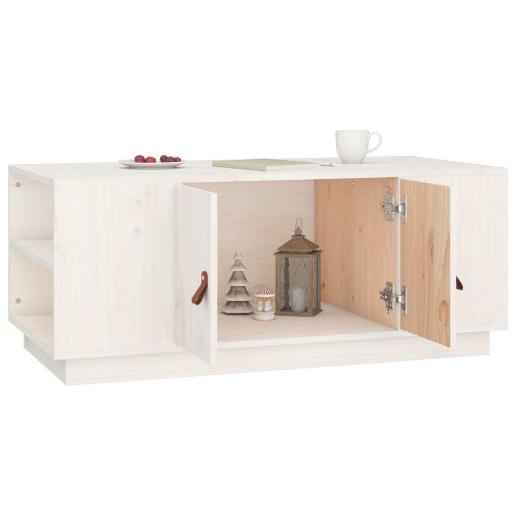Salongbord Sofabord Hvit 100x50x41 cm heltre furu