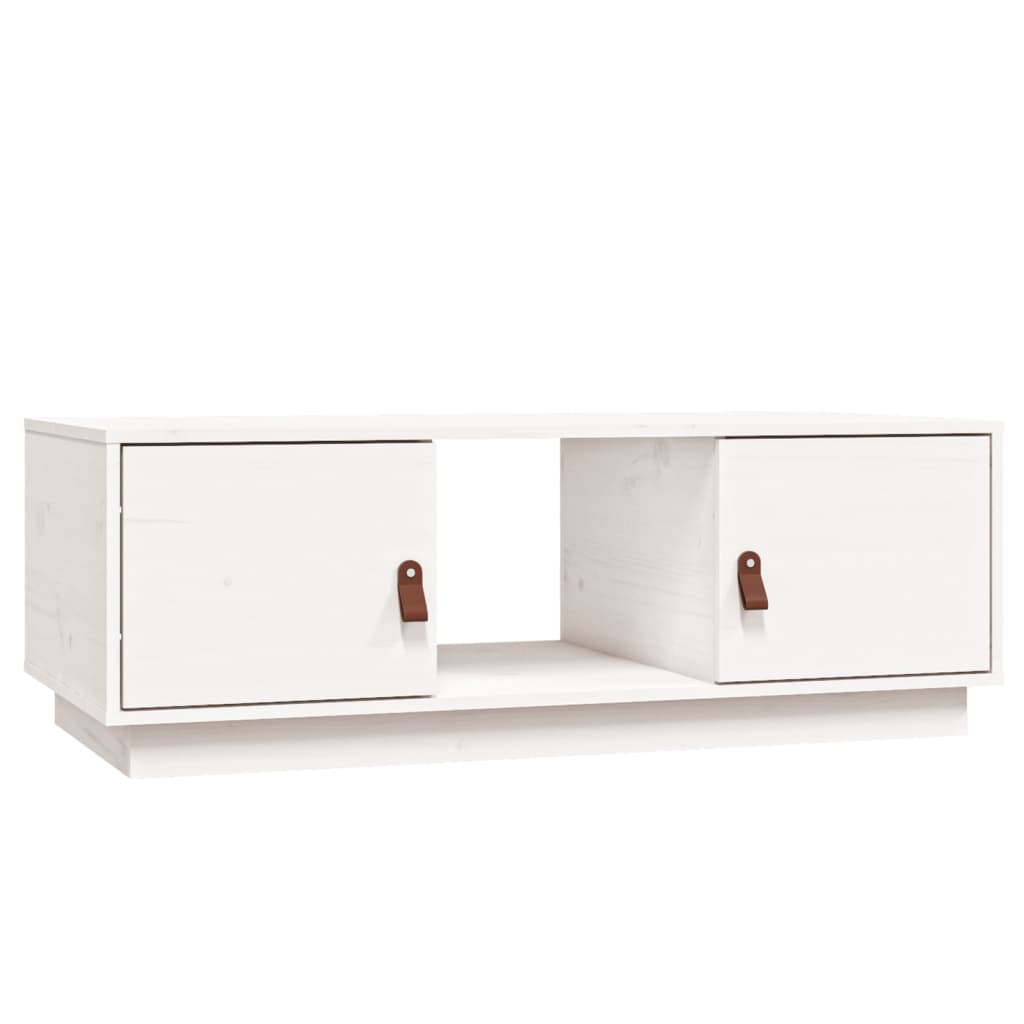 Salongbord Sofabord Hvit 100x50x35 cm heltre furu