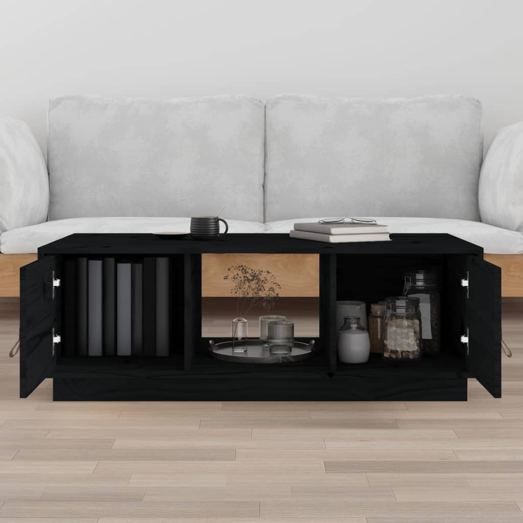 Salongbord Sofabord Svart 100x50x35 cm heltre furu