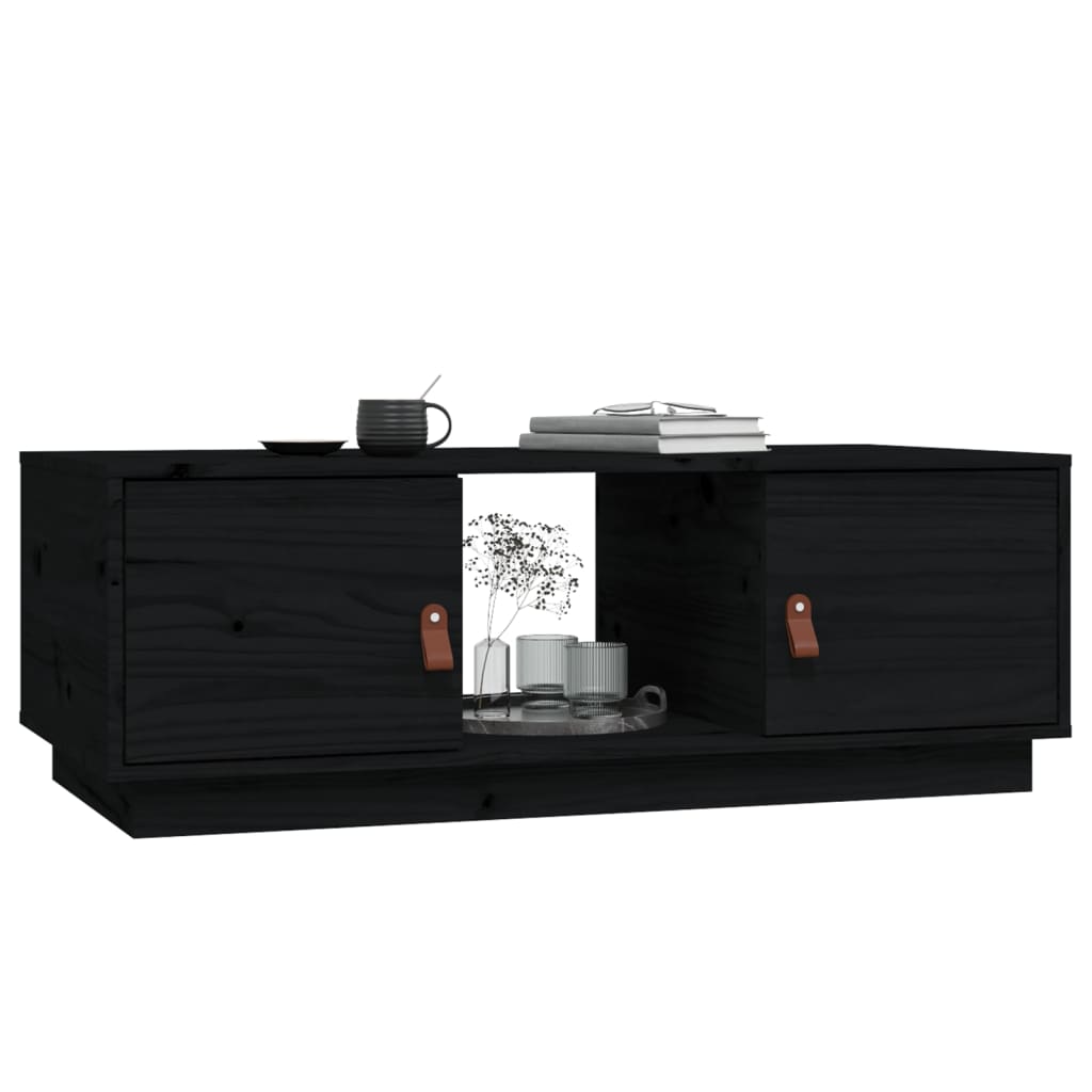 Salongbord Sofabord Svart 100x50x35 cm heltre furu