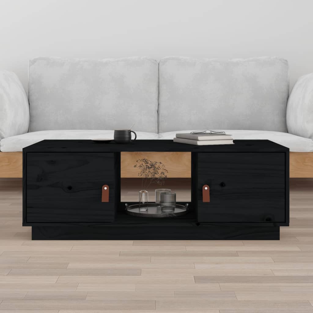 Salongbord Sofabord Svart 100x50x35 cm heltre furu