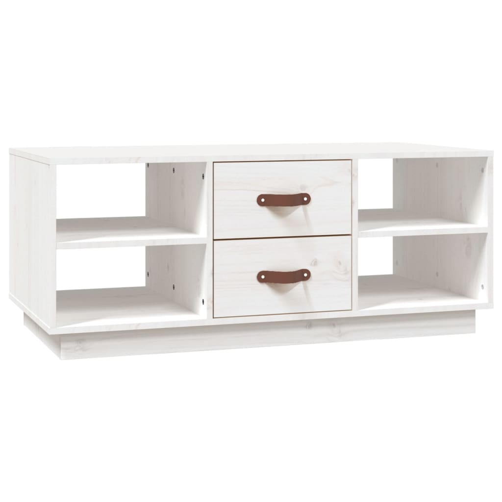 Salongbord Sofabord Hvit 100x50x41 cm heltre furu