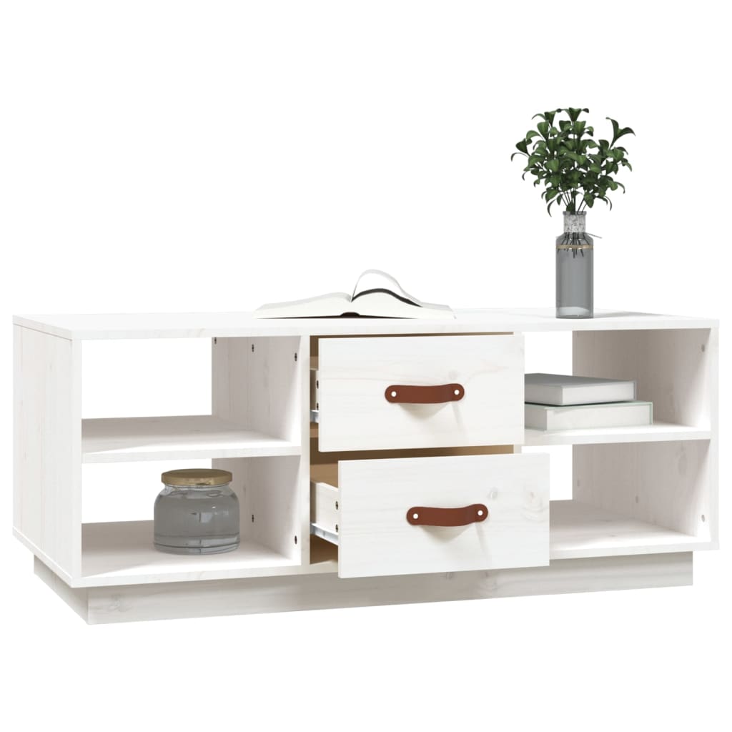 Salongbord Sofabord Hvit 100x50x41 cm heltre furu