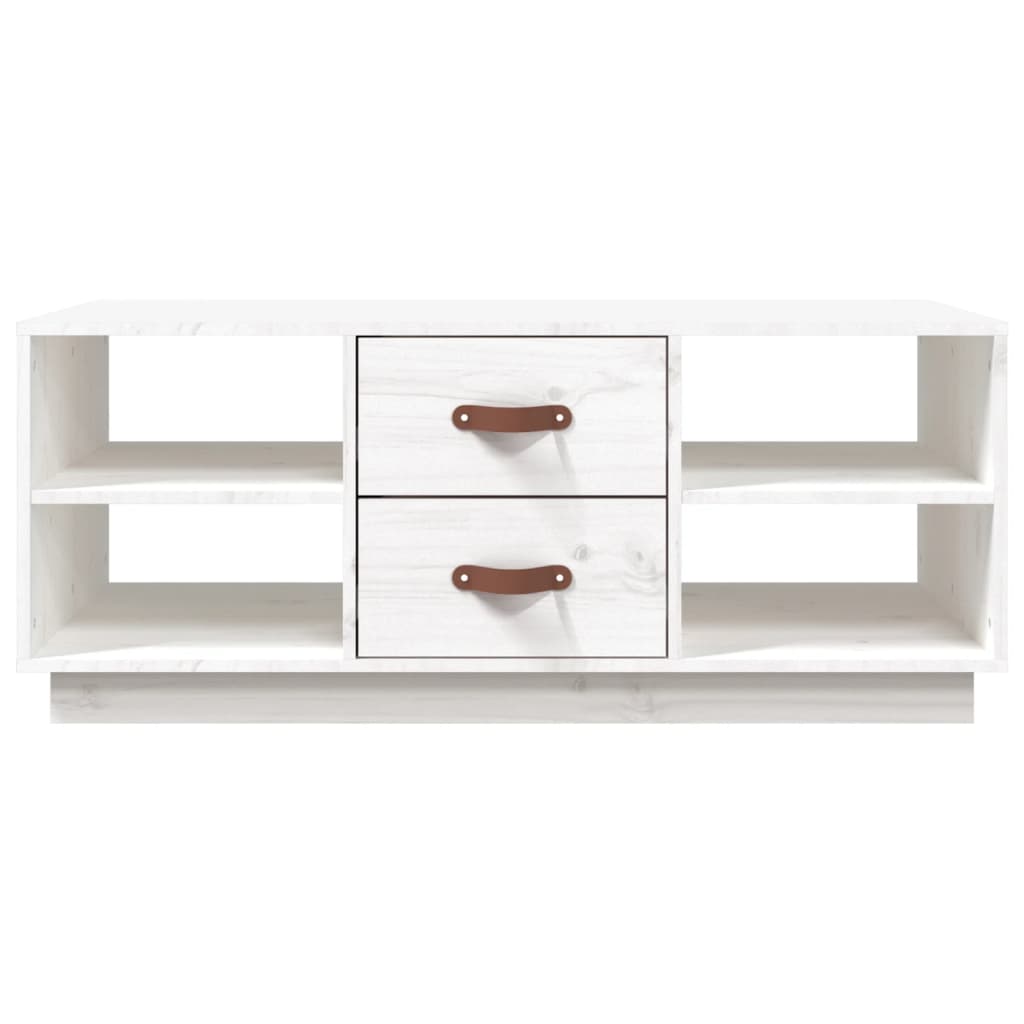 Salongbord Sofabord Hvit 100x50x41 cm heltre furu