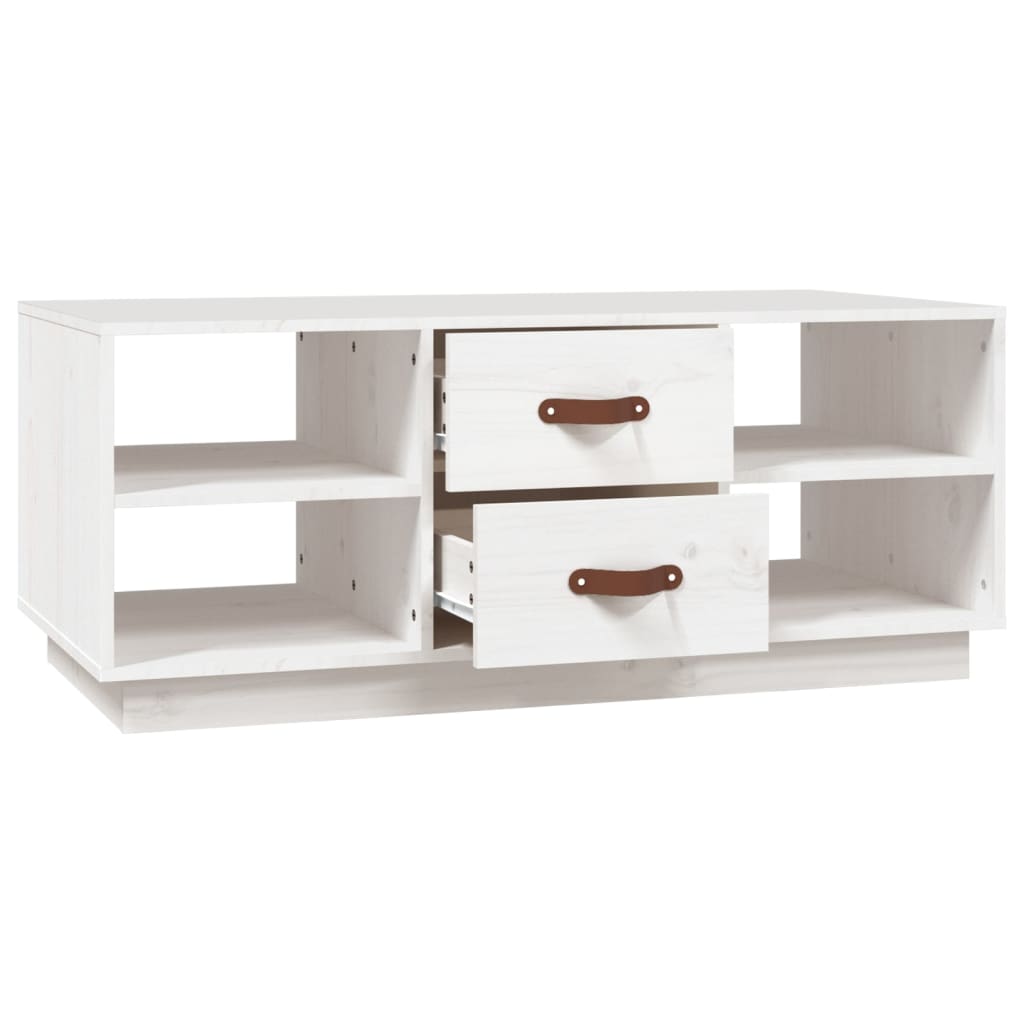 Salongbord Sofabord Hvit 100x50x41 cm heltre furu