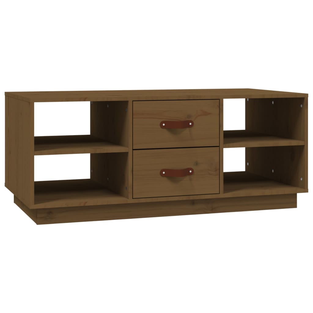 Salongbord Sofabord Tre heltre furu Honningbrun 100x50x41 cm
