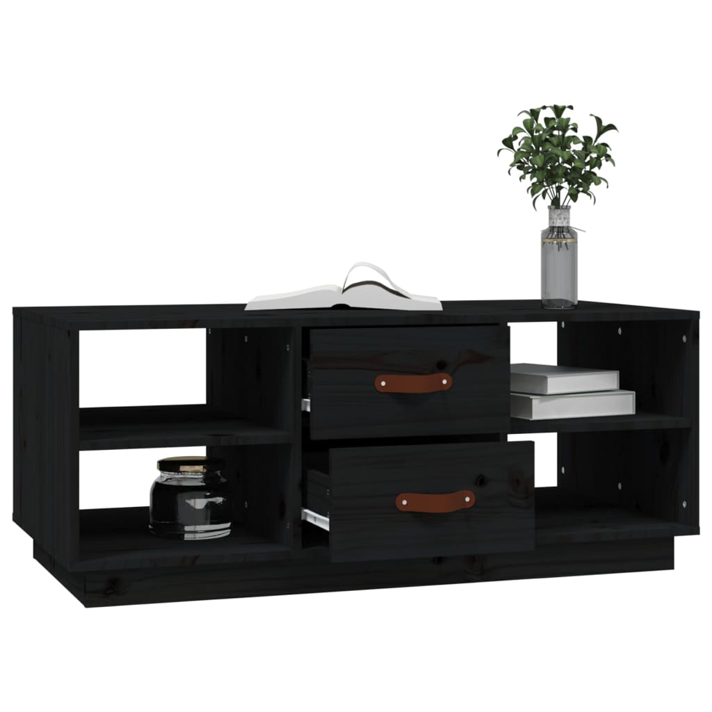Salongbord Sofabord Svart 100x50x41 cm heltre furu