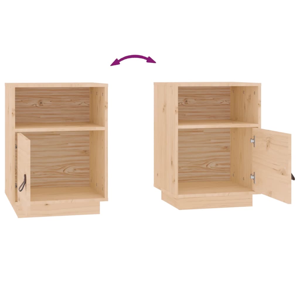 Nattbord Sengbord Tre heltre furu 40x34x55 cm