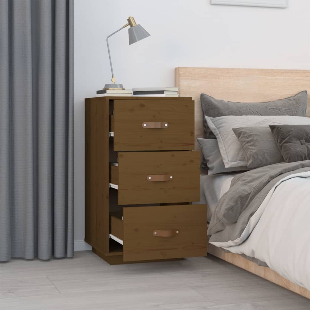 Nattbord Sengbord Honningbrun 40x40x75 cm heltre furu