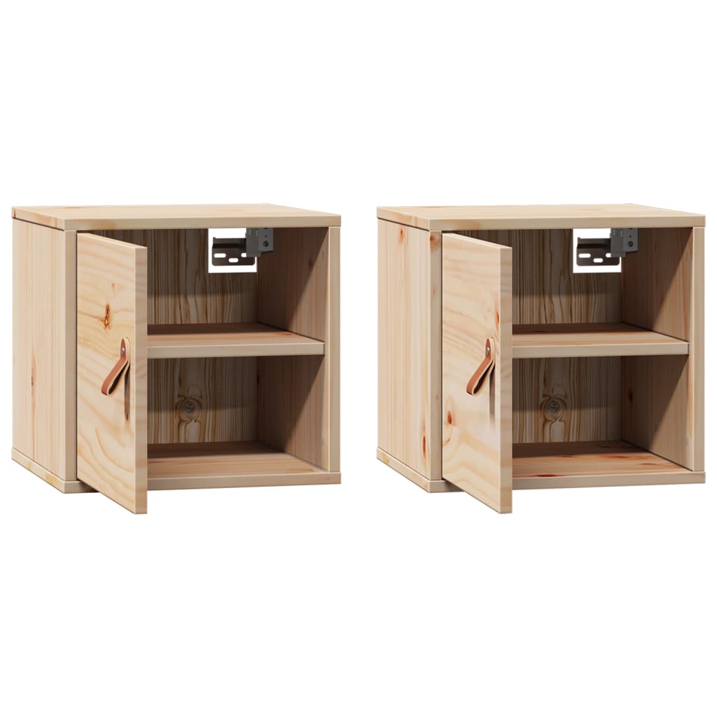 Veggskap 2 stk 31,5x30x30 cm heltre furu