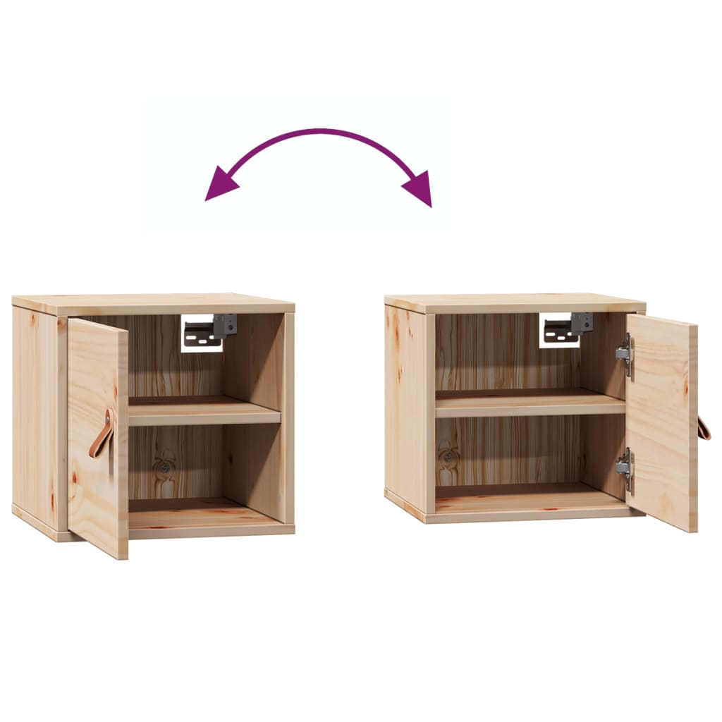 Veggskap 2 stk 31,5x30x30 cm heltre furu