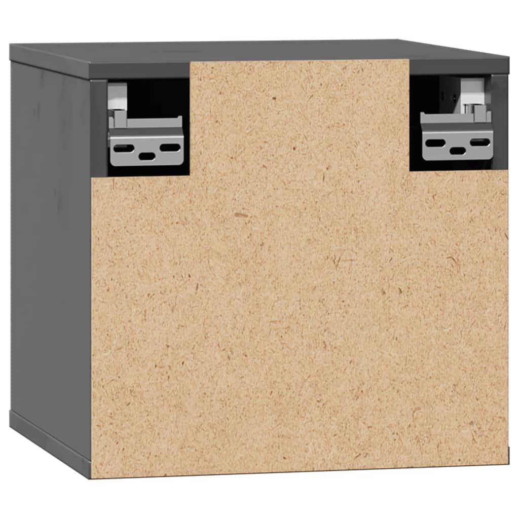 Veggskap 2 stk grå 31,5x30x30 cm heltre furu