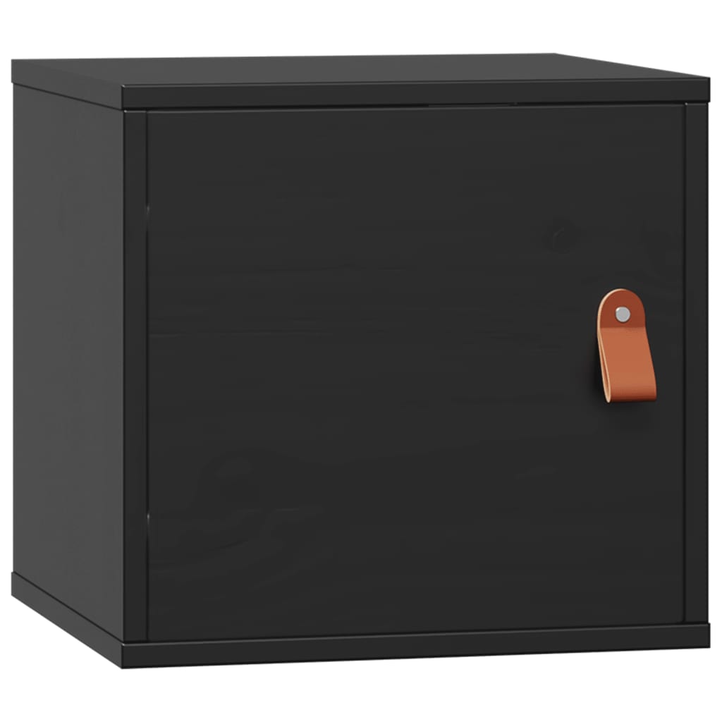 Veggskap 2 stk svart 31,5x30x30 cm heltre furu