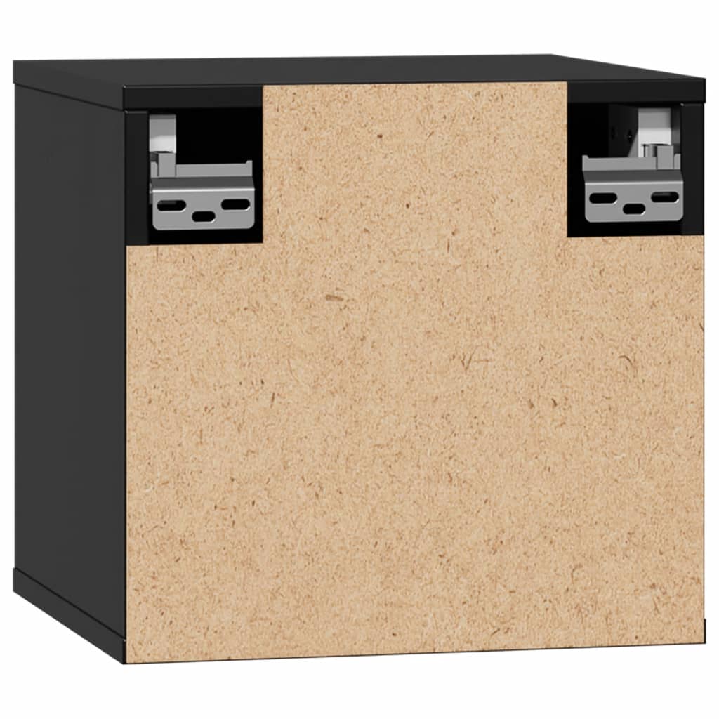 Veggskap 2 stk svart 31,5x30x30 cm heltre furu
