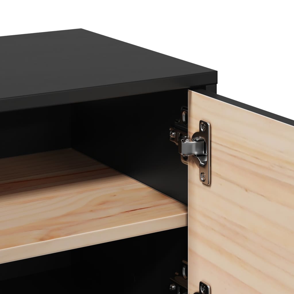 Veggskap 2 stk svart 31,5x30x30 cm heltre furu