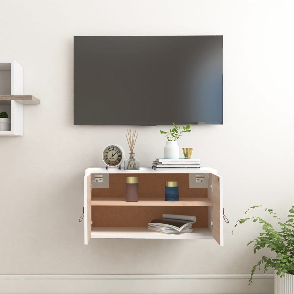 Veggskap Hvit 60x30x30 cm heltre furu