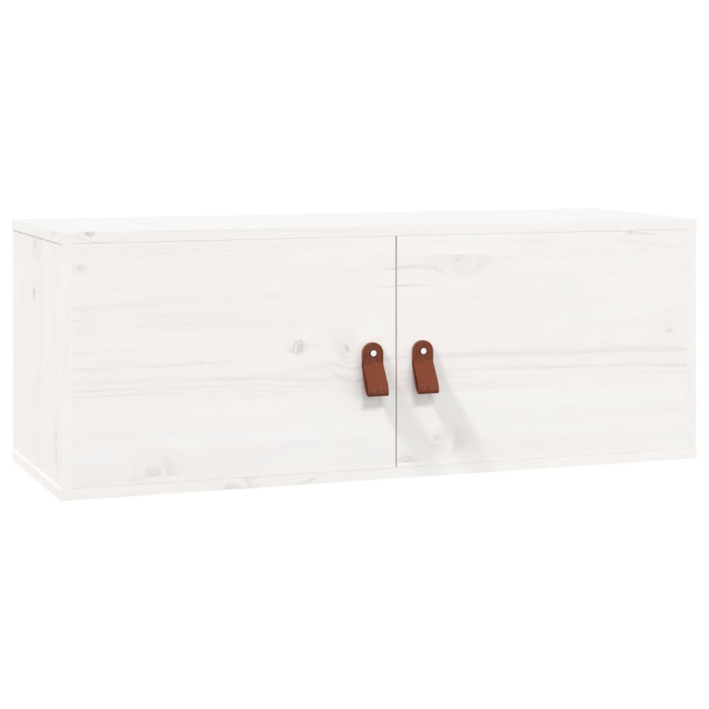 Veggskap 2 stk hvit 80x30x30 cm heltre furu