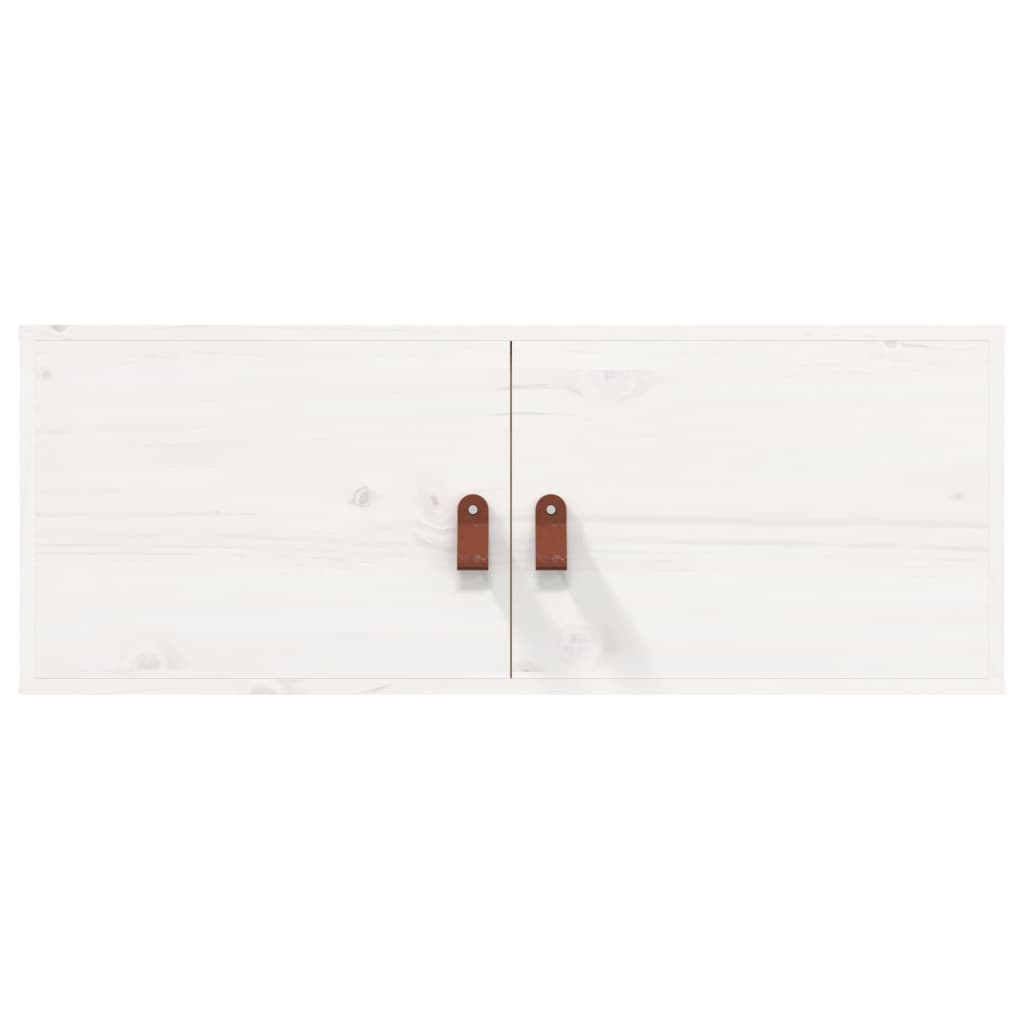 Veggskap 2 stk hvit 80x30x30 cm heltre furu