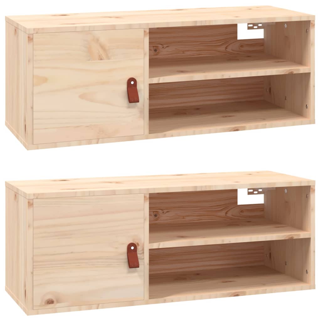 Veggskap 2 stk 80x30x30 cm heltre furu