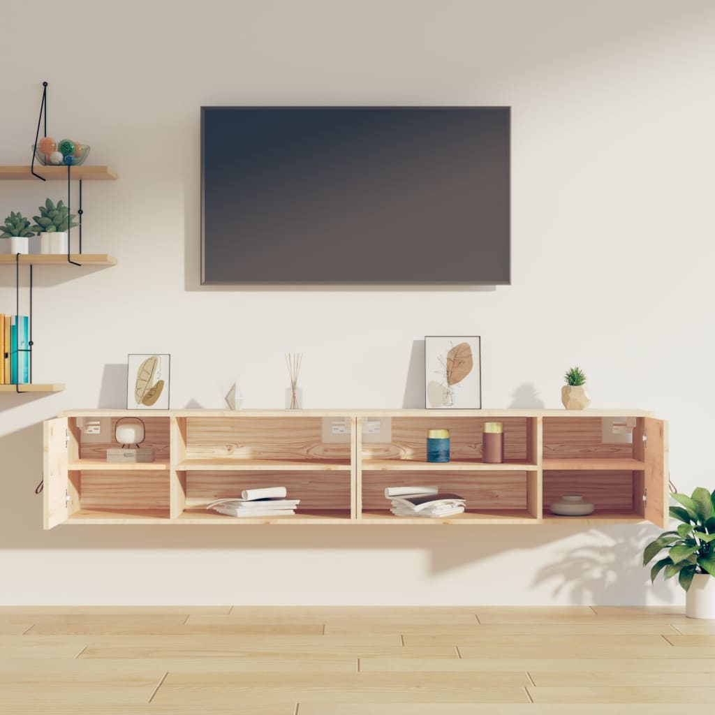 Veggskap 2 stk 80x30x30 cm heltre furu