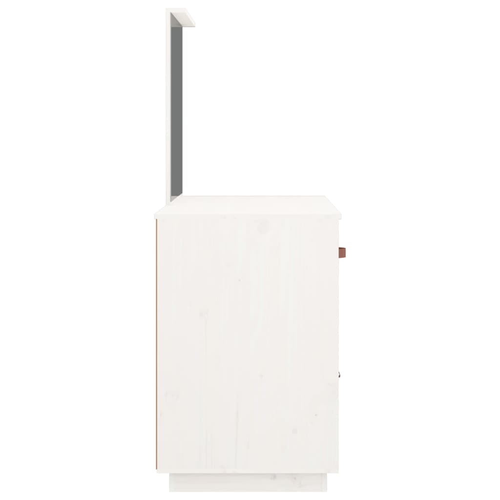Sminkebord Hvit 95x50x134 cm heltre furu