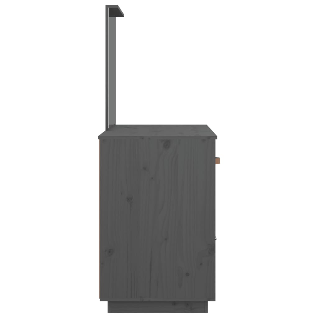 Sminkebord Grå 95x50x134 cm heltre furu