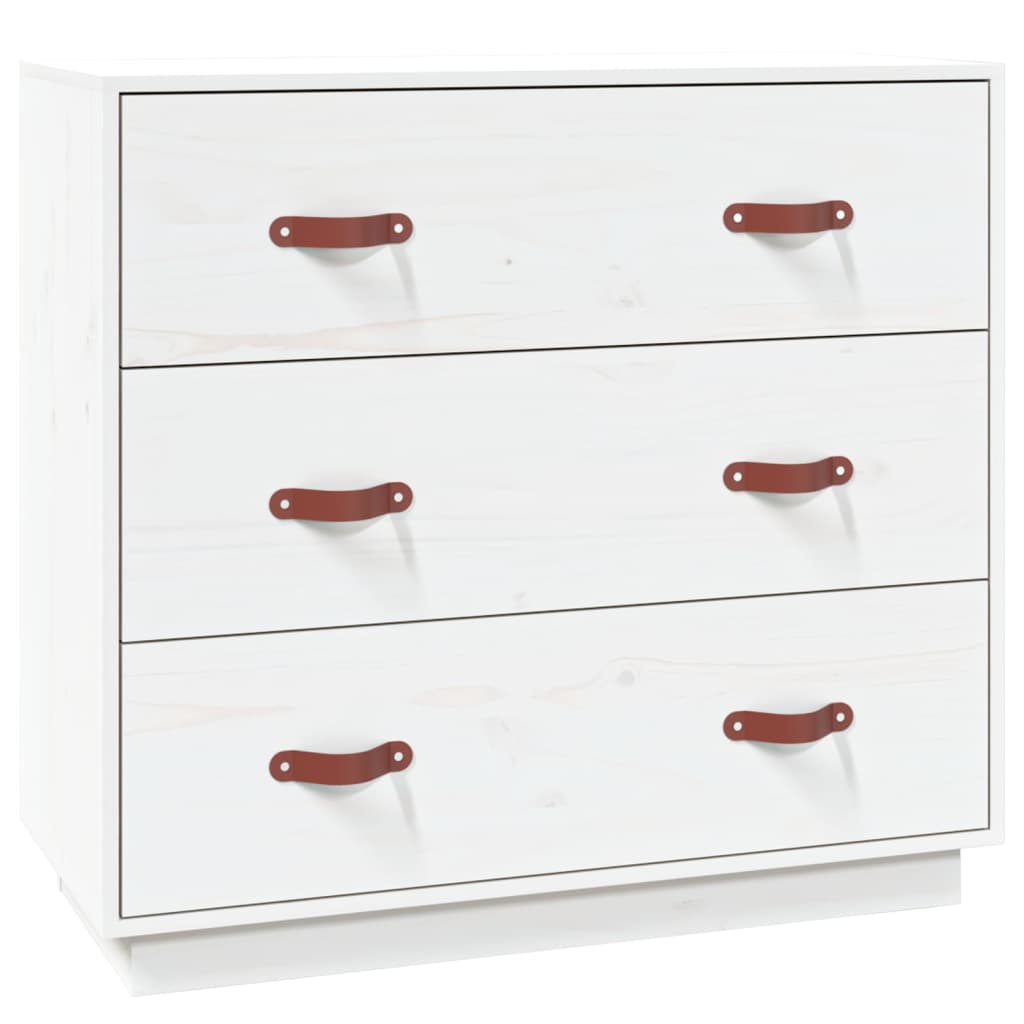 Kommode Hvit 80x40x75 cm heltre furu