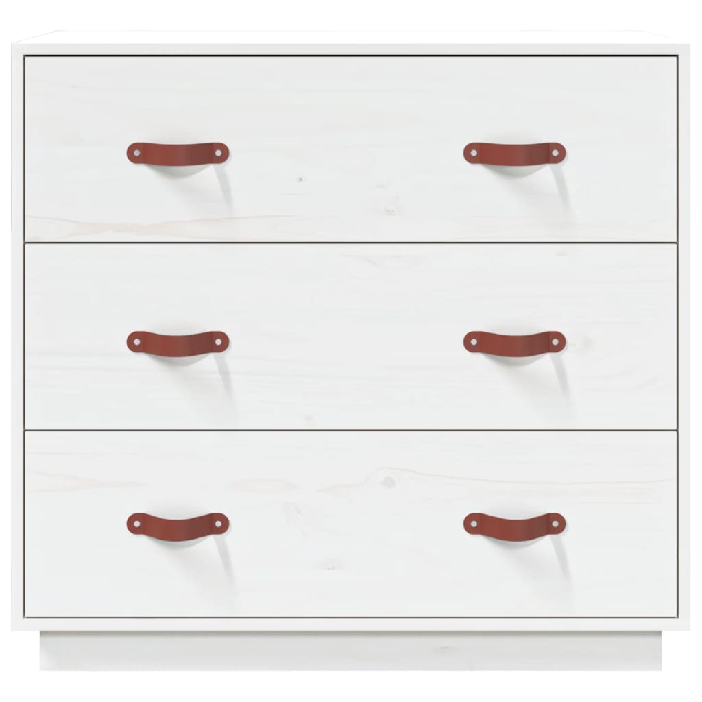 Kommode Hvit 80x40x75 cm heltre furu