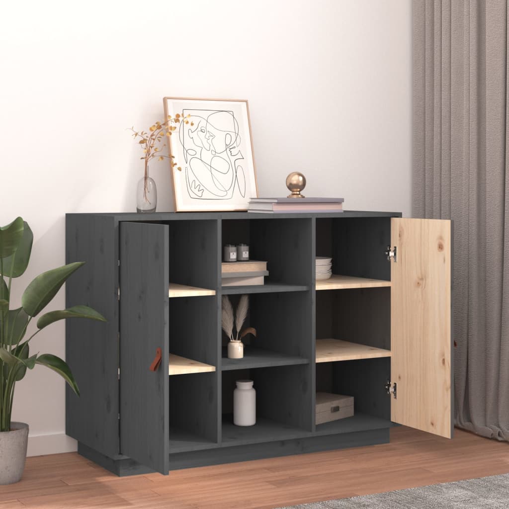 Skjenk Grå 100x40x75 cm heltre furu