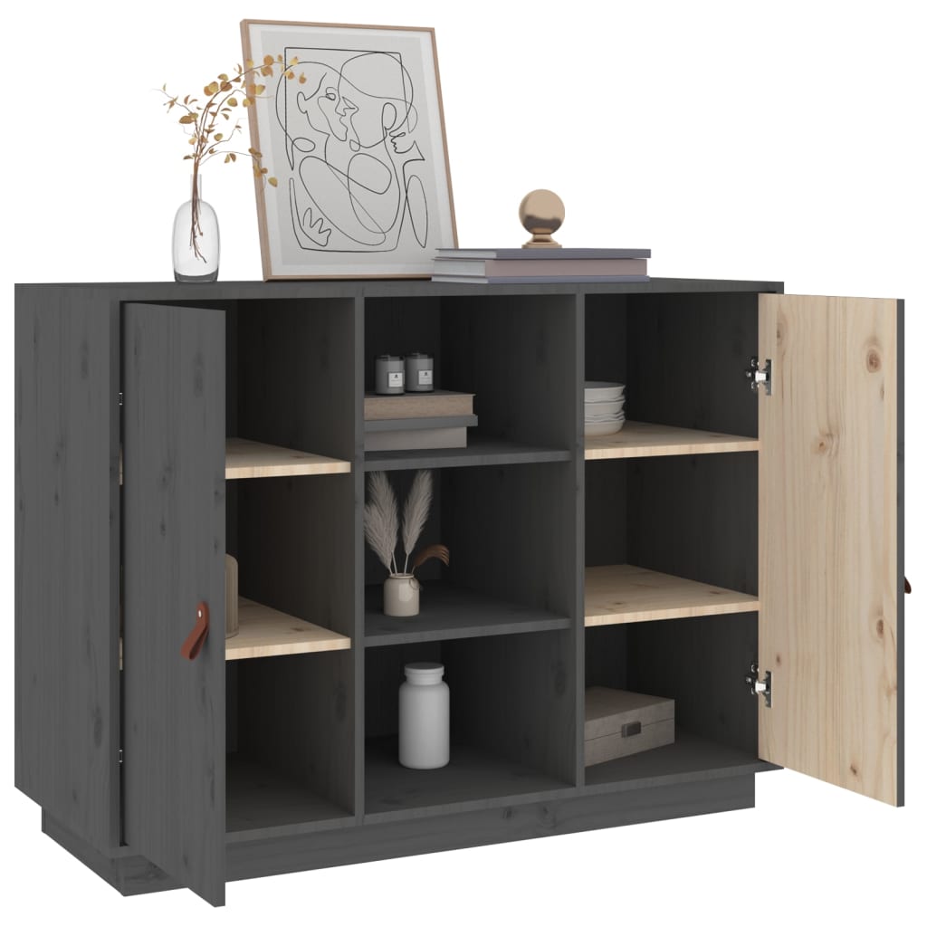 Skjenk Grå 100x40x75 cm heltre furu