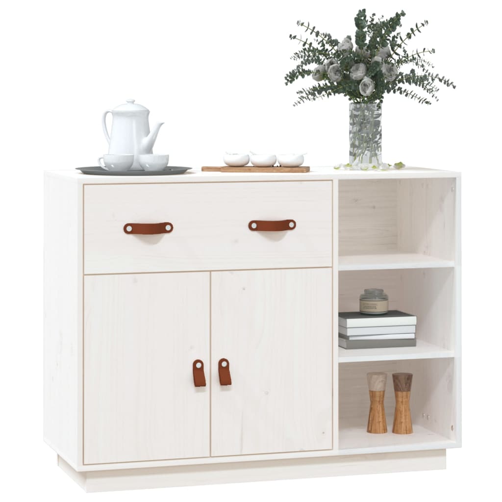 Skjenk Hvit 98,5x40x75 cm heltre furu