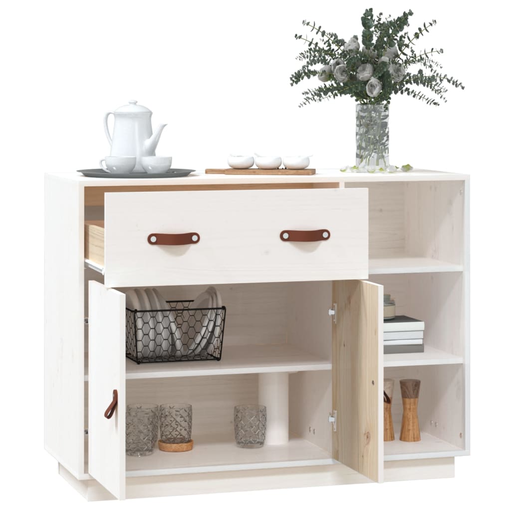 Skjenk Hvit 98,5x40x75 cm heltre furu