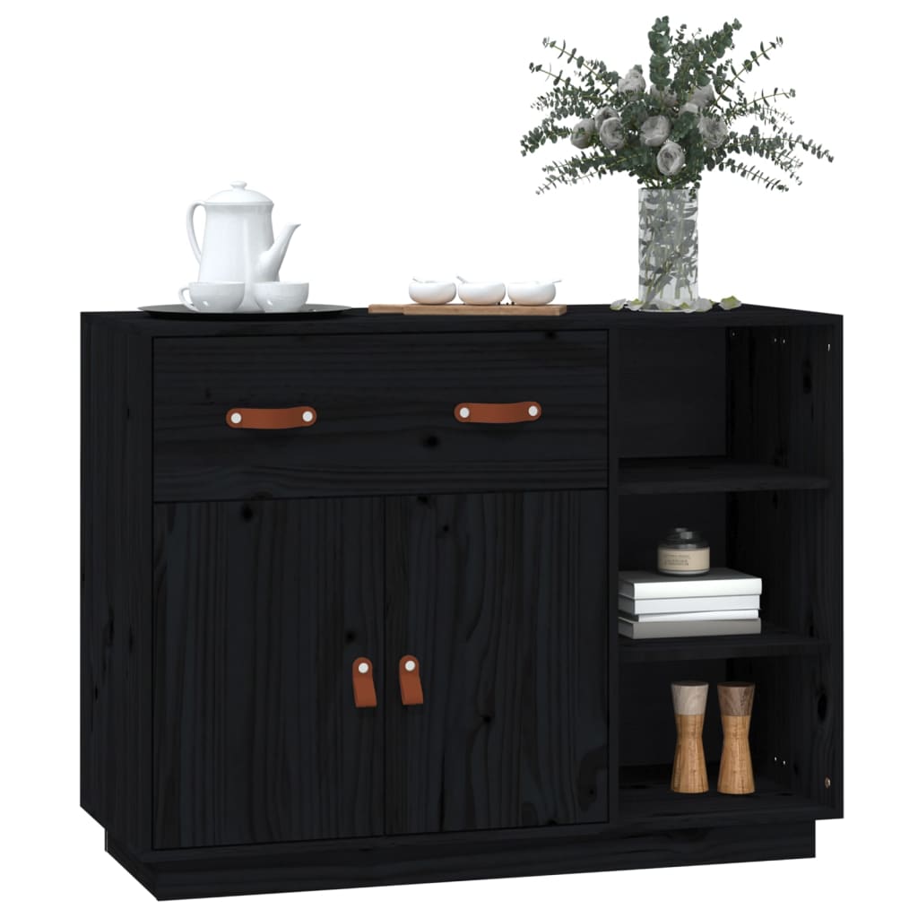Skjenk Svart 98,5x40x75 cm heltre furu