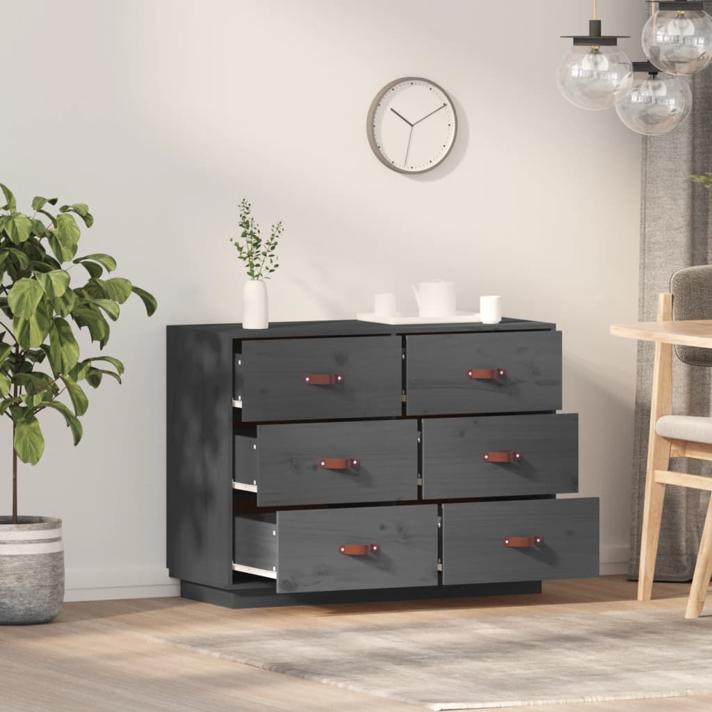 Skjenk Grå 100x40x75 cm heltre furu
