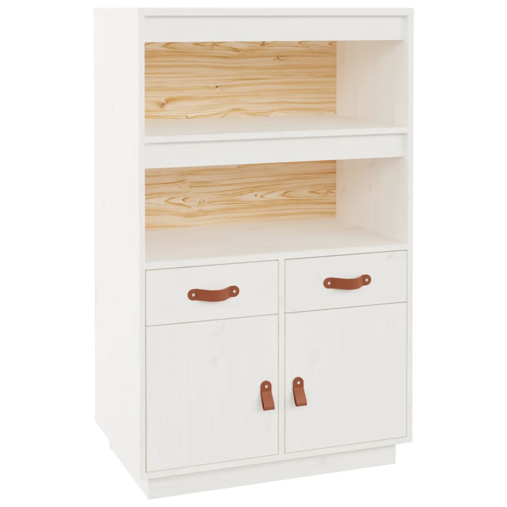 Vitrineskap Hvit 67x40x108,5 cm heltre furu