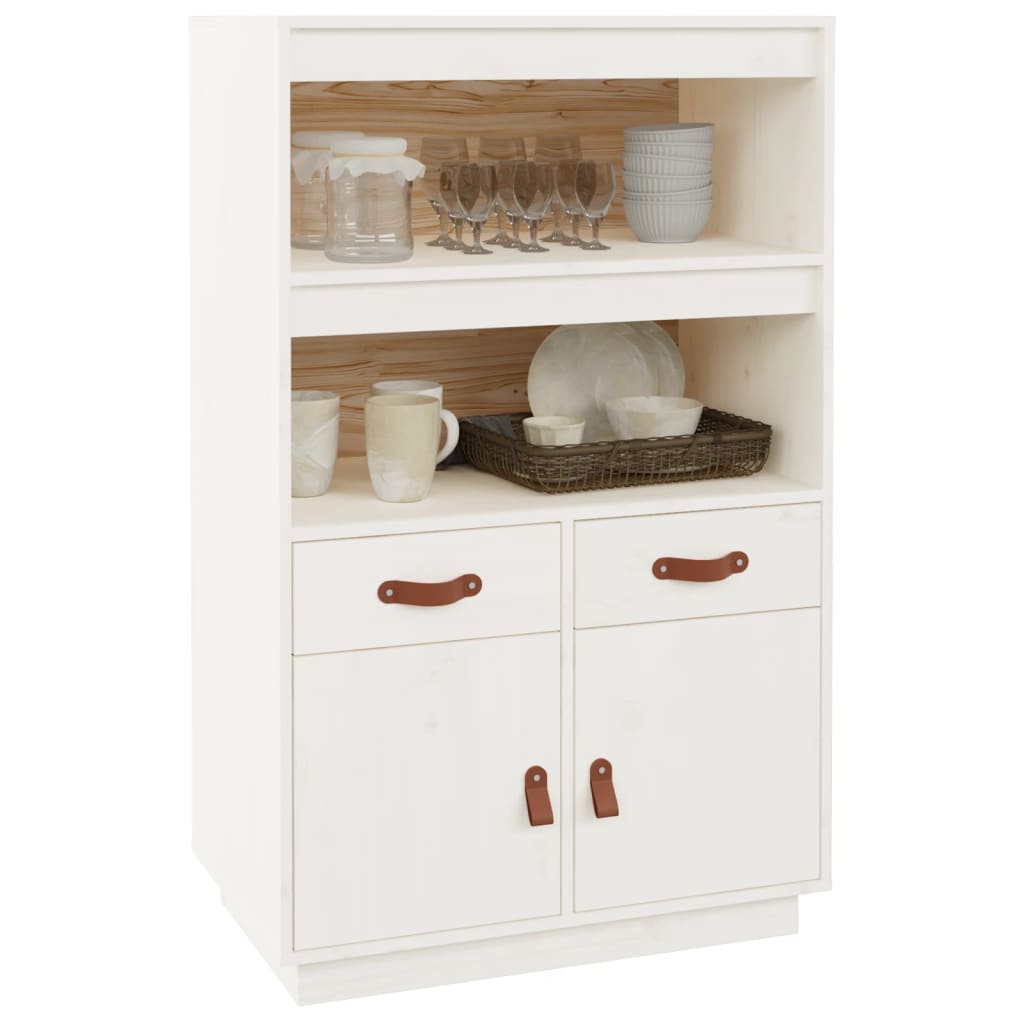 Vitrineskap Hvit 67x40x108,5 cm heltre furu