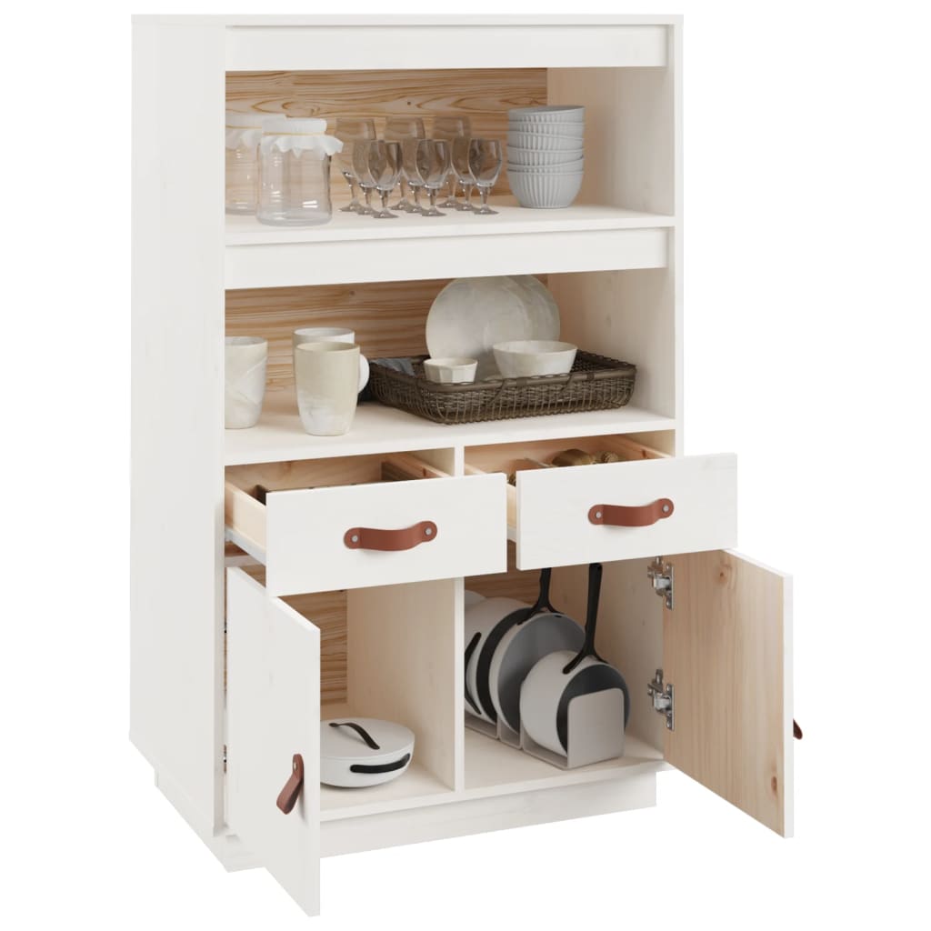 Vitrineskap Hvit 67x40x108,5 cm heltre furu