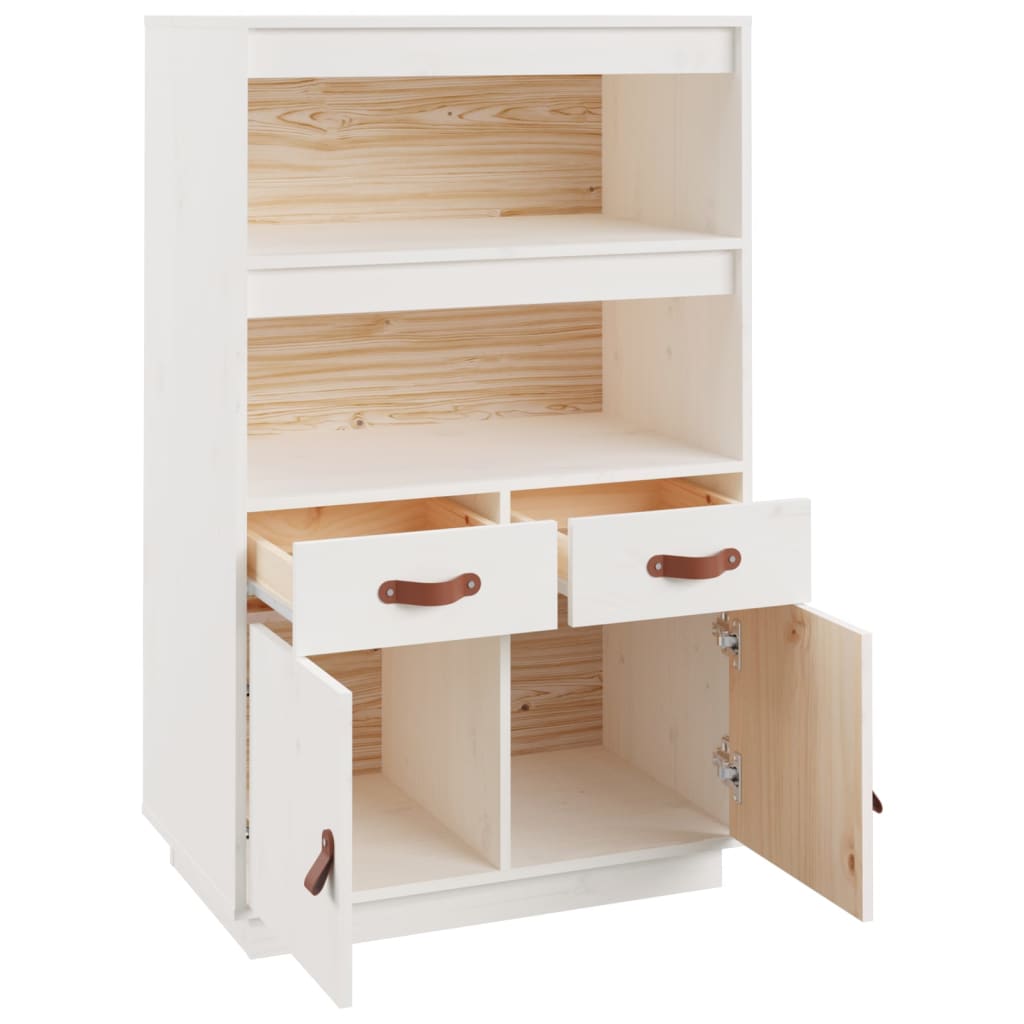 Vitrineskap Hvit 67x40x108,5 cm heltre furu