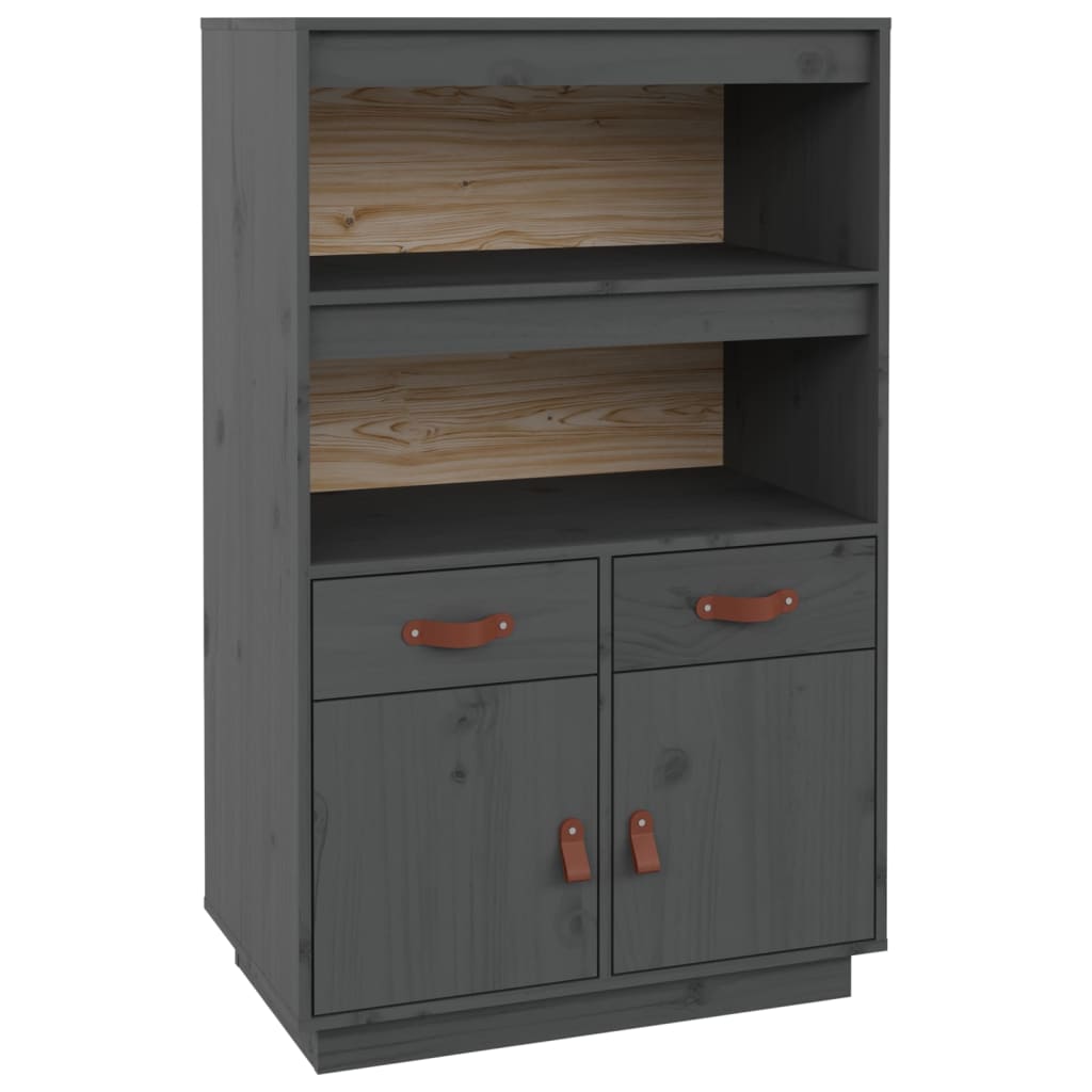 Skap grå 67x40x108,5 cm heltre furu