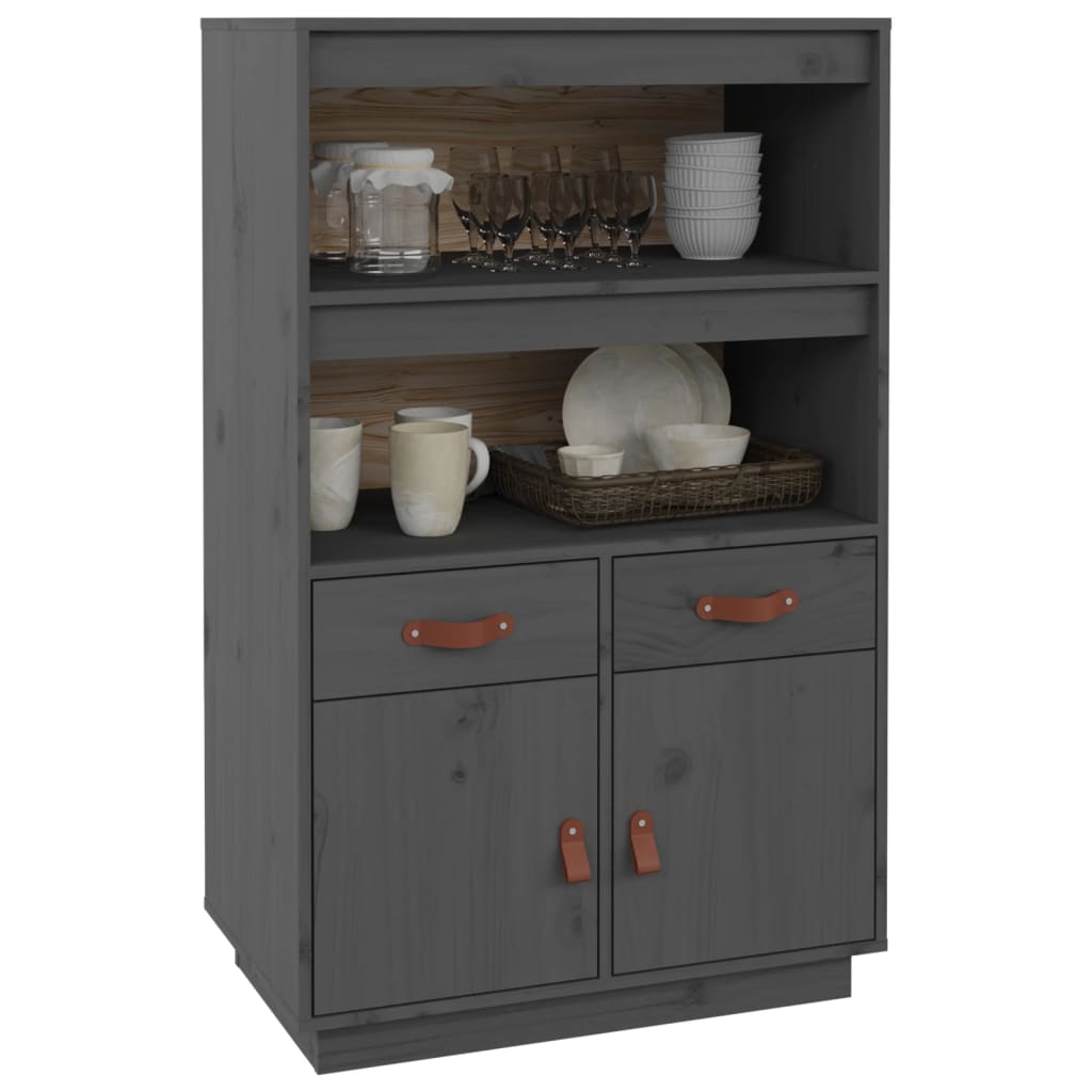 Skap grå 67x40x108,5 cm heltre furu