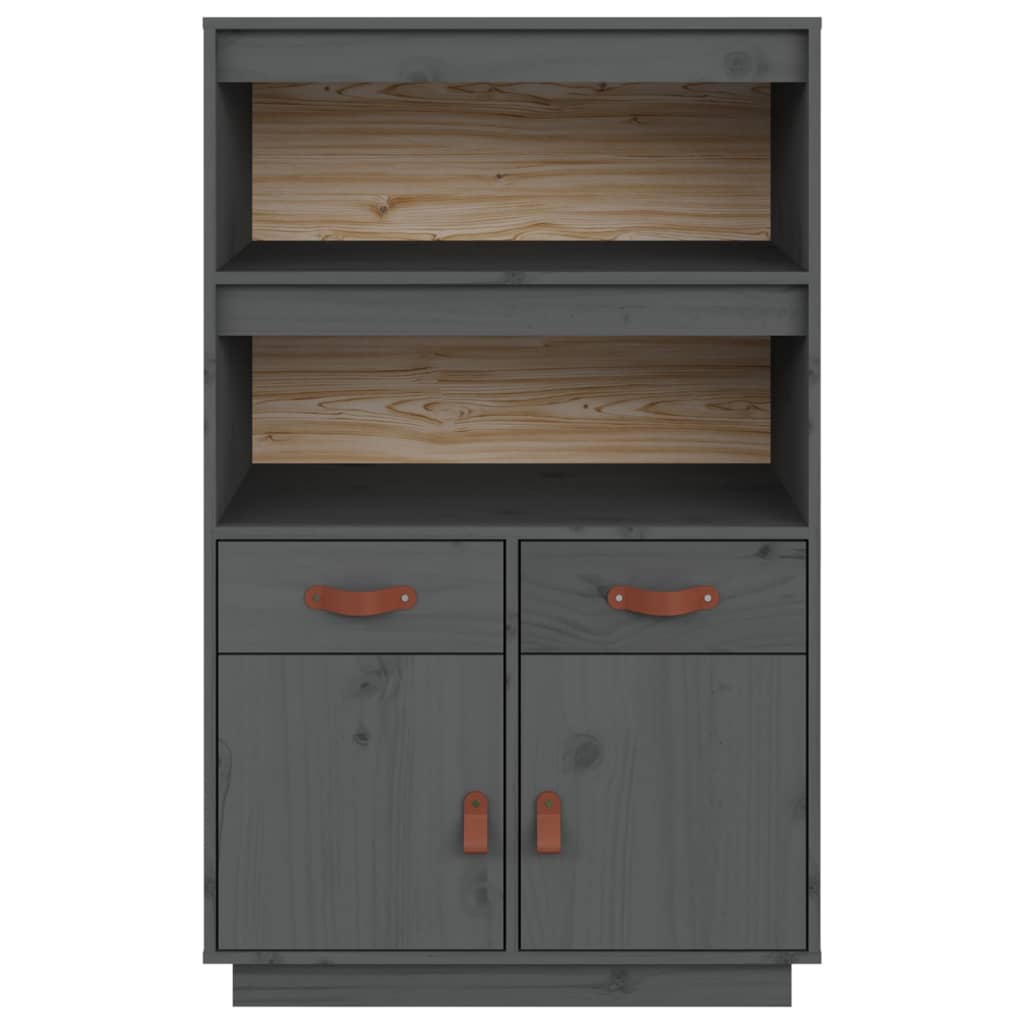 Skap grå 67x40x108,5 cm heltre furu