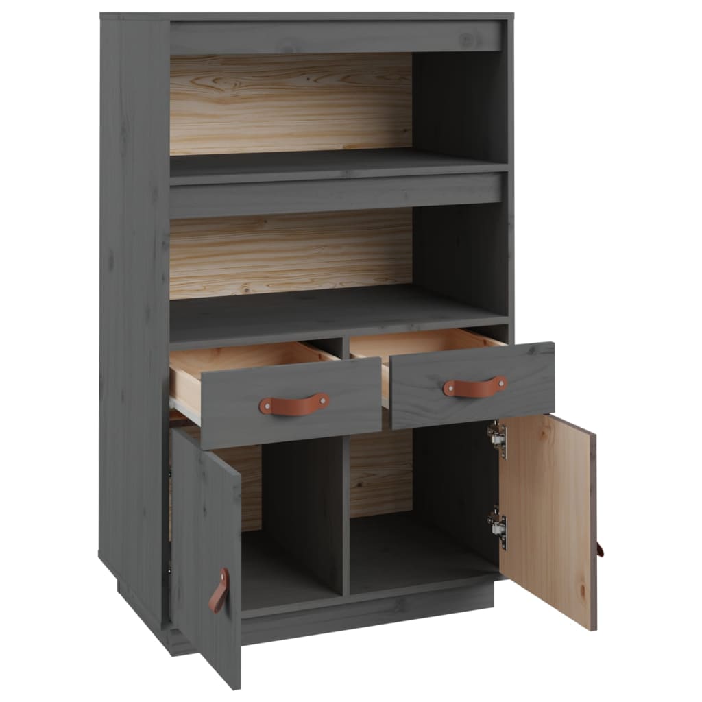 Skap grå 67x40x108,5 cm heltre furu