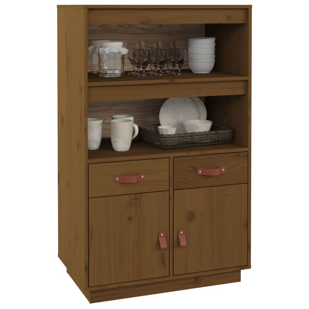 Vitrineskap Tre Honningbrun 67x40x108,5 cm heltre furu